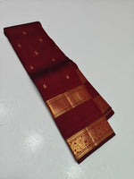 Load image into Gallery viewer, Classic Sangria Red 2gm Zari Elegance Kanchipuram Handloom Silk Saree SS28424
