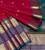 Load image into Gallery viewer, Classic Pinkish Rose &amp; Peacock Green 2gm Zari Elegance Kanchipuram Handloom Silk Saree SS28425
