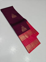Load image into Gallery viewer, Classic Maroon &amp; Fiery Rose 2gm Zari Elegance Kanchipuram Handloom Silk Saree SS28423
