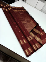 Load image into Gallery viewer, Classic Sangria Red 2gm Zari Elegance Kanchipuram Handloom Silk Saree SS28424
