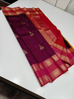 Load image into Gallery viewer, Classic Maroon &amp; Fiery Rose 2gm Zari Elegance Kanchipuram Handloom Silk Saree SS28423
