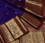 Load image into Gallery viewer, Classic Deep Violet &amp; Brick Red 2gm Zari Bridal Elegance Kanchipuram Handloom Silk Saree SS28522
