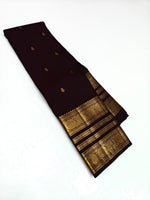 Load image into Gallery viewer, Classic Espresso Brown 2gm Zari Bridal Elegance Kanchipuram Handloom Silk Saree SS28523
