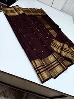 Load image into Gallery viewer, Classic Espresso Brown 2gm Zari Bridal Elegance Kanchipuram Handloom Silk Saree SS28523
