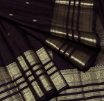 Load image into Gallery viewer, Classic Espresso Brown 2gm Zari Bridal Elegance Kanchipuram Handloom Silk Saree SS28523
