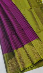 Load image into Gallery viewer, Classic Vadamalli &amp; Olive Green Double Warp Elegance Handloom Soft Silk Saree SS28502
