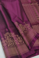 Load image into Gallery viewer, Classic Wine Red Double Warp Elegance Handloom Soft Silk Saree SS28505
