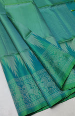 Load image into Gallery viewer, Classic Sea Green Double Warp Elegance Handloom Soft Silk Saree SS28605
