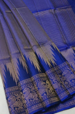 Load image into Gallery viewer, Classic Royal Blue Double Warp Elegance Handloom Soft Silk Saree SS28608
