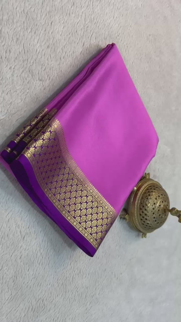 Classic Lilac & Purple Elegance Mysore Silk Saree SS24647