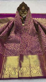 Load and play video in Gallery viewer, Classic Wine Red Bridal Elegance Kanchipuram Handloom Silk Saree SS26882
