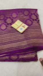 Load and play video in Gallery viewer, Classic Wine Red Elegance Khaddi Banarasi Crepe Silk Saree SS26519
