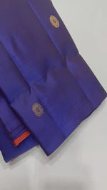 Load and play video in Gallery viewer, Classic Bluish Brown &amp; Rustic Orange 1gm Zari Elegance Kanchipuram Handloom Silk Saree SS28595
