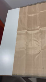 Load and play video in Gallery viewer, Classic Beige &amp; Violet 4gm Zari Elegance Kanchipuram Handloom Silk Saree SS27600
