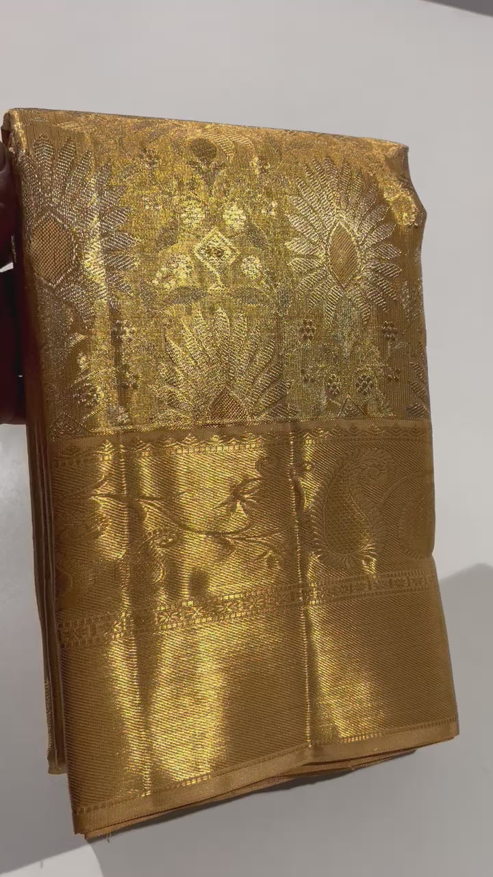 Classic Gold & Silver 1gm Zari Bridal Elegance Kanchipuram Handloom Silk Saree SS25277