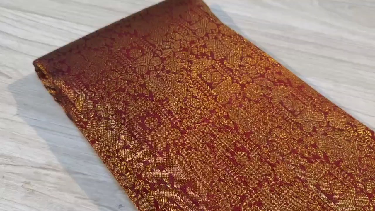 Classic Maroon 2gm Zari Brocade Bridal Elegance Kanchipuram Handloom Silk Saree SS25759