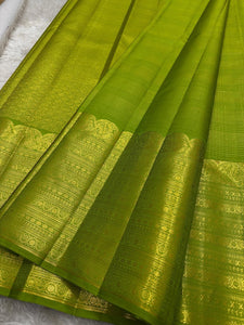 Classic Lime Green Bridal Elegance Kanchipuram Handloom Silk Saree SS26169