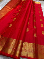Load image into Gallery viewer, Classic Scarlet Red Bridal Elegance Kanchipuram Handloom Silk Saree SS26172
