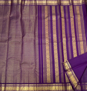 Classic Vadamalli 2gm Zari Vintage Checks Kanchipuram Handloom Silk Saree SS26160