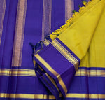 Load image into Gallery viewer, Classic Olive Green &amp; Blue 1gm Zari Korvai Kanchipuram Handloom Silk Saree SS26158
