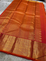 Load image into Gallery viewer, Classic Pinkish Orange Bridal Elegance Kanchipuram Handloom Silk Saree SS26173
