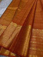 Load image into Gallery viewer, Classic Dusky Orange Bridal Elegance Kanchipuram Handloom Silk Saree SS26171
