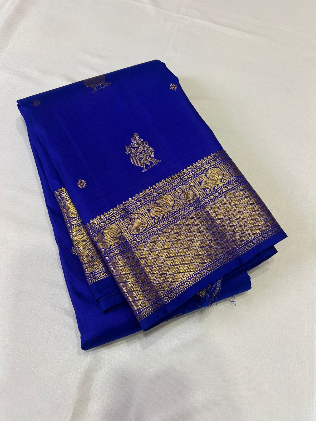 Classic Robin Blue Kanchipuram Handloom Silk Saree SS26146