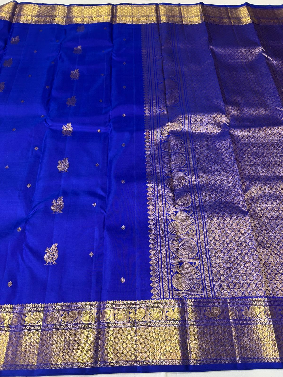 Classic Robin Blue Kanchipuram Handloom Silk Saree SS26146