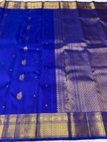 Load image into Gallery viewer, Classic Robin Blue Kanchipuram Handloom Silk Saree SS26146
