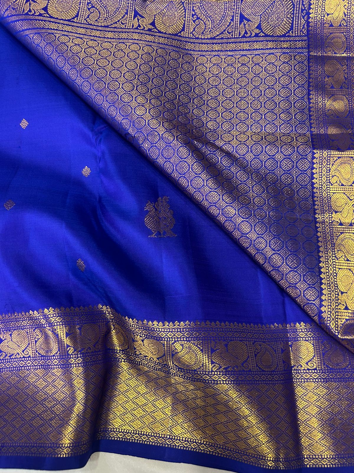 Classic Robin Blue Kanchipuram Handloom Silk Saree SS26146