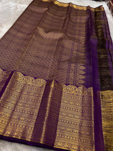 Classic Vadamalli Purple Bridal Elegance Kanchipuram Handloom Silk Saree SS26170