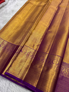 Shimmer Vadamalli & Pastel Rose Gold Bridal Elegance Kanchipuram Handloom Silk Saree SS26178