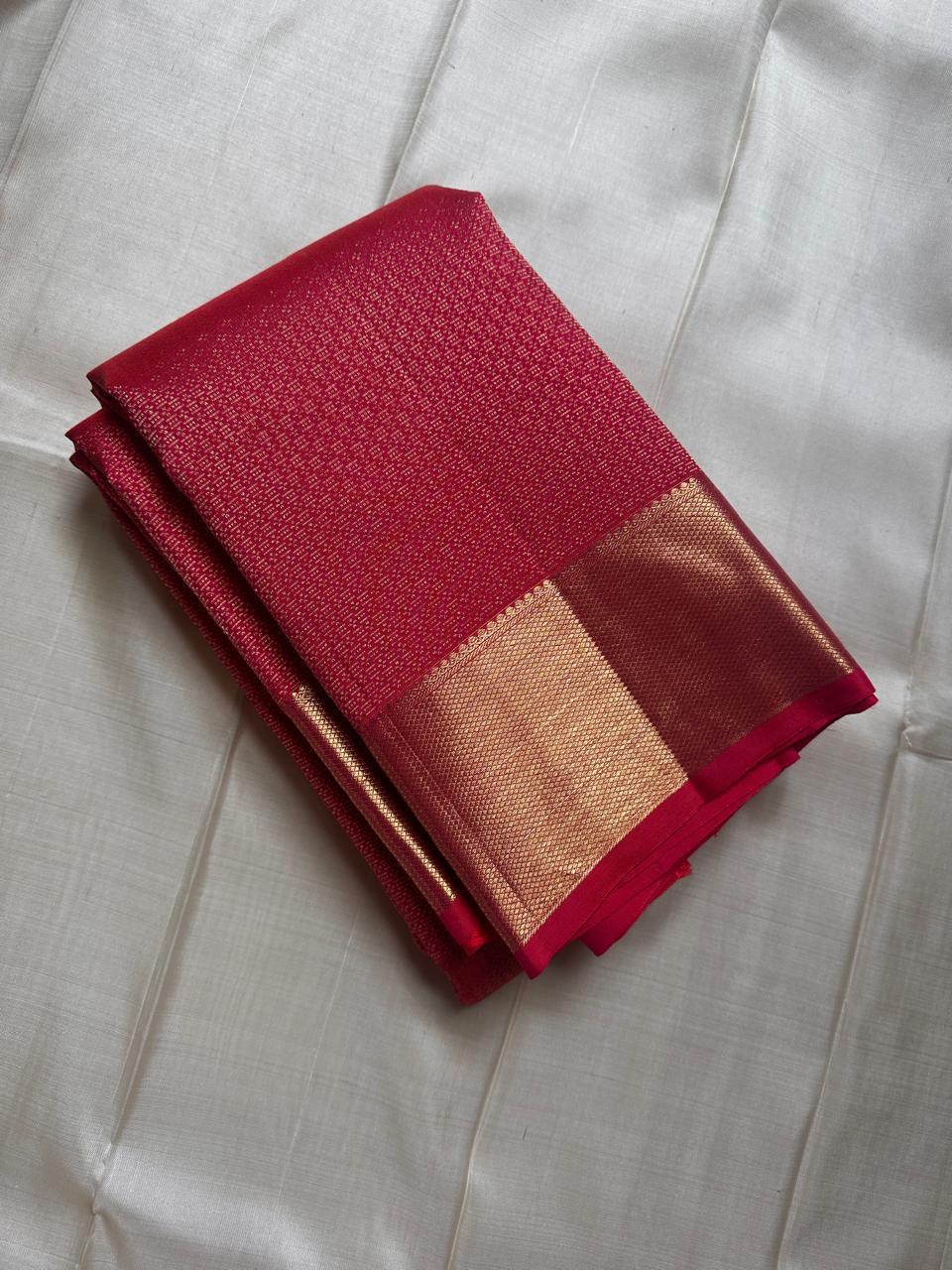 Classic Berry Pink Kanchipuram Handloom Silk Saree SS26187