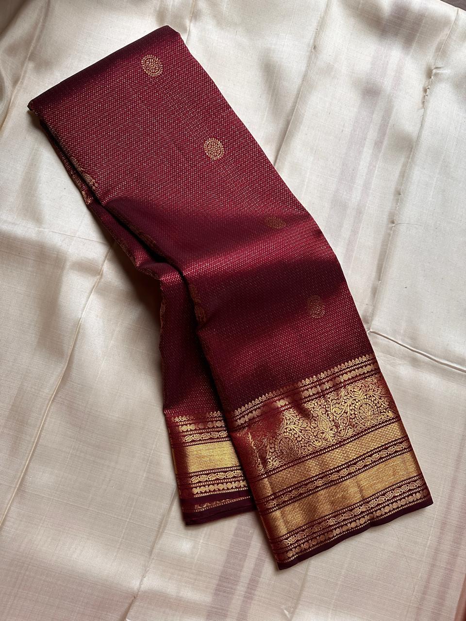 Classic Berry Pink Kanchipuram Handloom Silk Saree SS26183