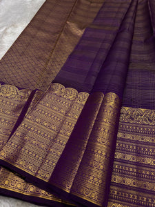 Classic Vadamalli Purple Bridal Elegance Kanchipuram Handloom Silk Saree SS26170