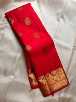 Load image into Gallery viewer, Classic Scarlet Red Bridal Elegance Kanchipuram Handloom Silk Saree SS26172

