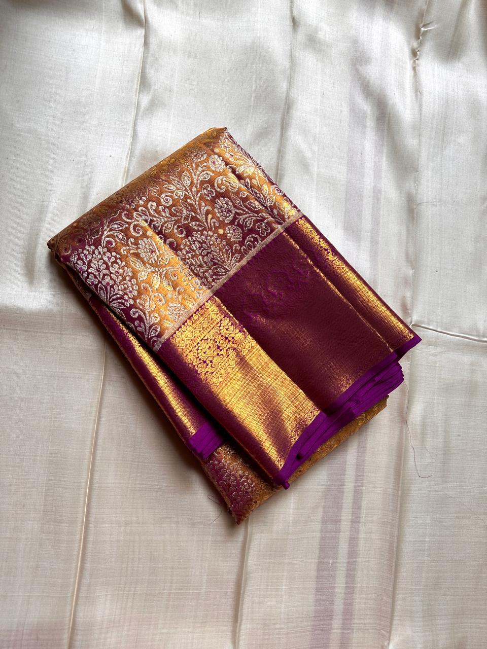 Shimmer Vadamalli & Pastel Rose Gold Bridal Elegance Kanchipuram Handloom Silk Saree SS26178