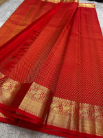 Load image into Gallery viewer, Classic Crimson Red Kanchipuram Handloom Silk Saree SS26189
