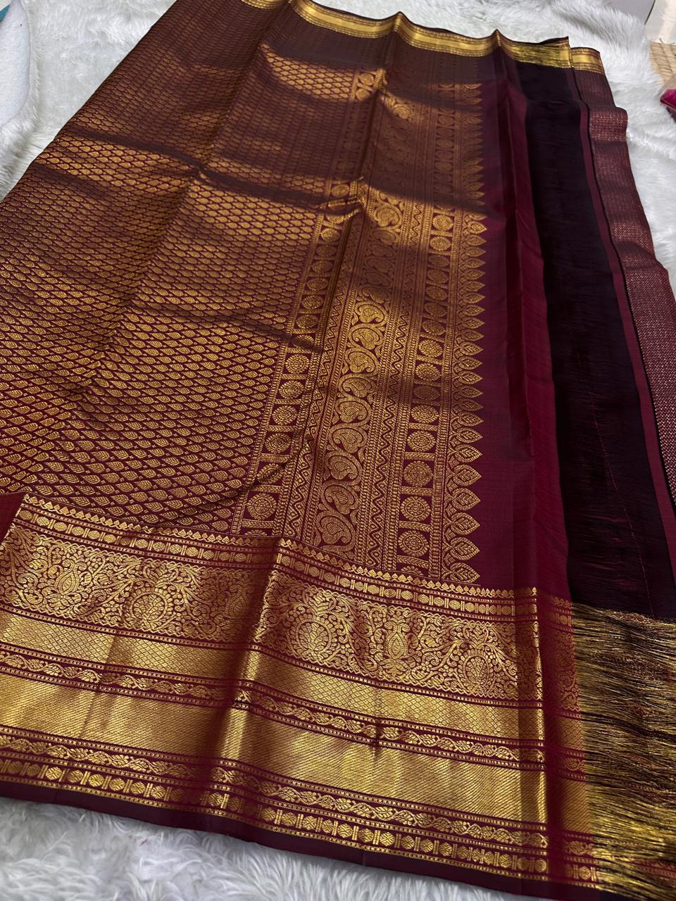 Classic Berry Pink Kanchipuram Handloom Silk Saree SS26183