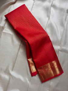 Classic Crimson Red Kanchipuram Handloom Silk Saree SS26189