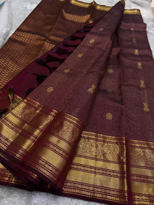 Classic Berry Pink Kanchipuram Handloom Silk Saree SS26183