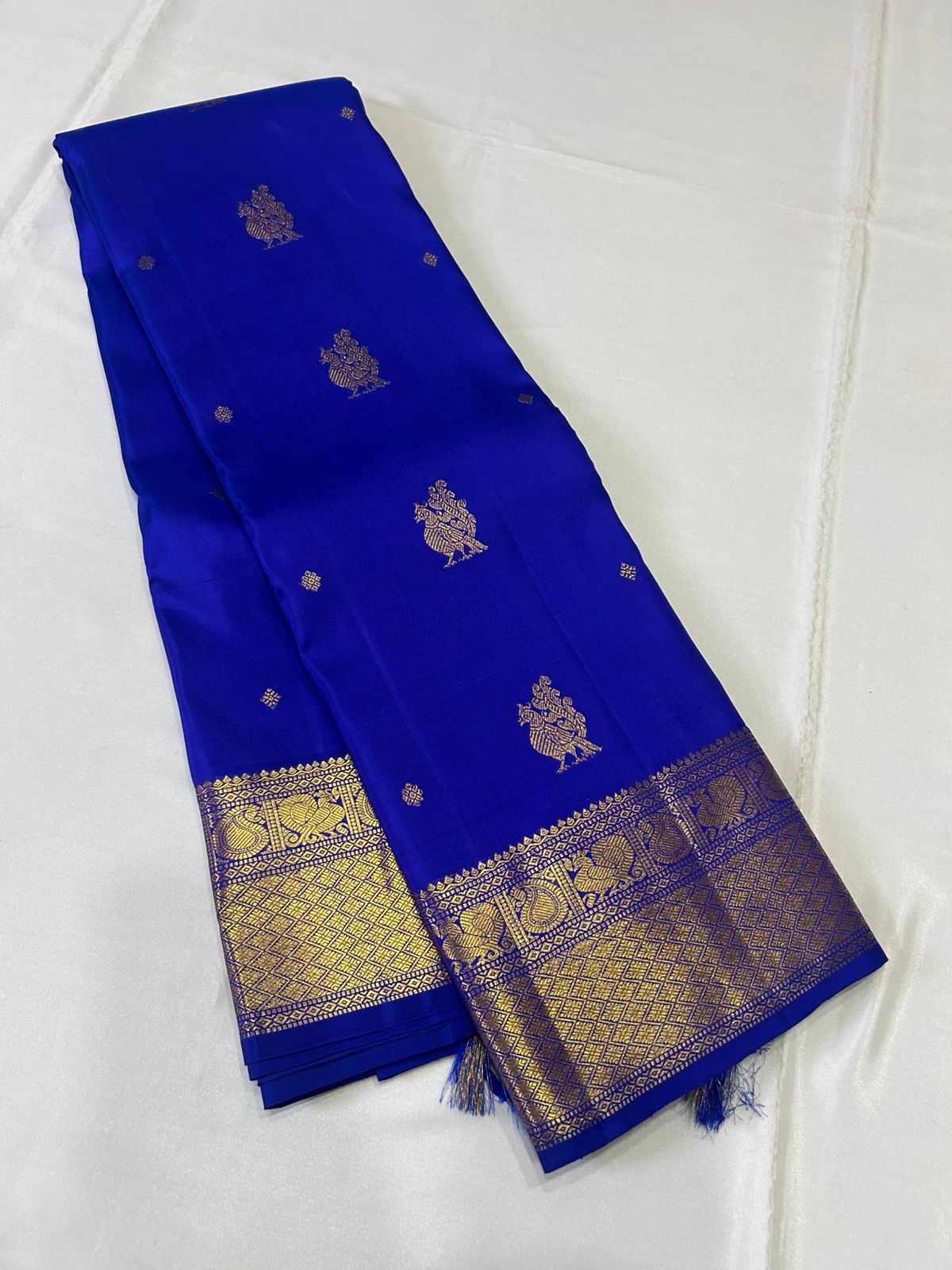 Classic Robin Blue Kanchipuram Handloom Silk Saree SS26146