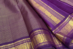 Classic Vadamalli 2gm Zari Vintage Checks Kanchipuram Handloom Silk Saree SS26160