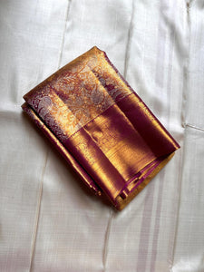 Shimmer Vadamalli & Pastel Rose Gold Bridal Elegance Kanchipuram Handloom Silk Saree SS26180