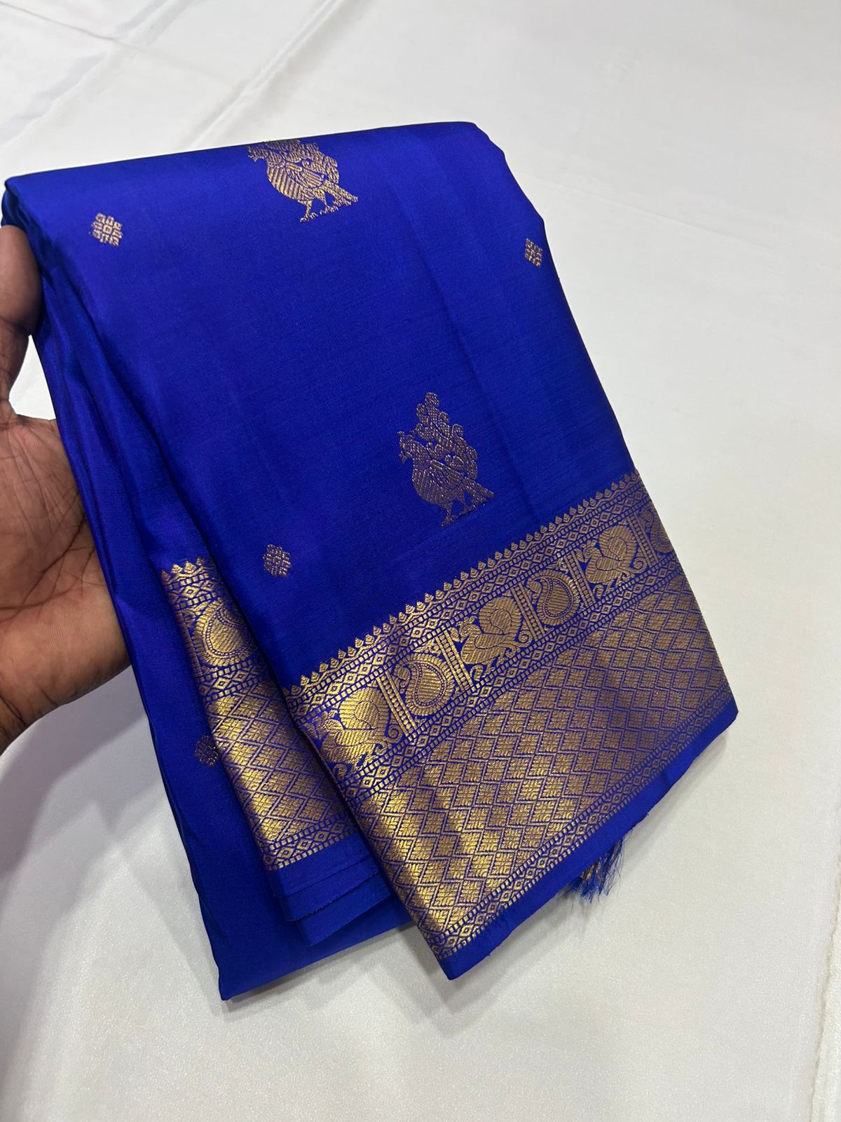 Classic Robin Blue Kanchipuram Handloom Silk Saree SS26146