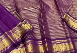 Classic Vadamalli 2gm Zari Vintage Checks Kanchipuram Handloom Silk Saree SS26160