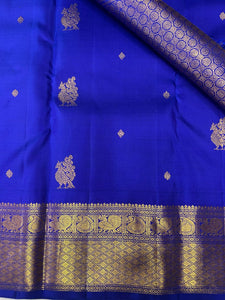Classic Robin Blue Kanchipuram Handloom Silk Saree SS26146