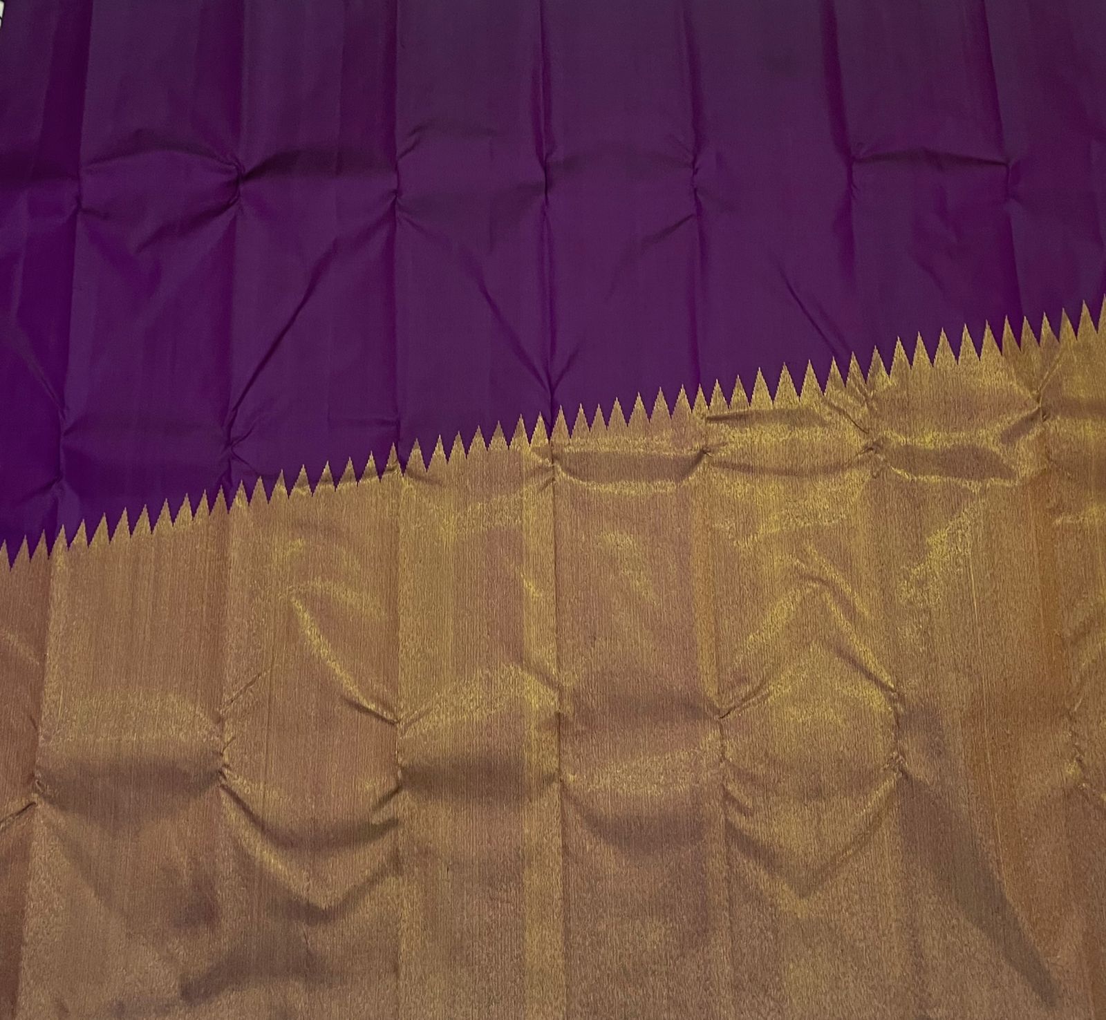 Classic Antique Vadamalli Gold 1gm Rising Border Korvai Kanchipuram Handloom Silk Saree SS26161