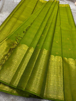Load image into Gallery viewer, Classic Lime Green Bridal Elegance Kanchipuram Handloom Silk Saree SS26169
