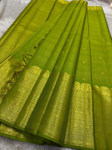 Classic Lime Green Bridal Elegance Kanchipuram Handloom Silk Saree SS26169